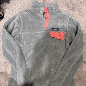 Patagonia Gray  Jacket with coral Accents